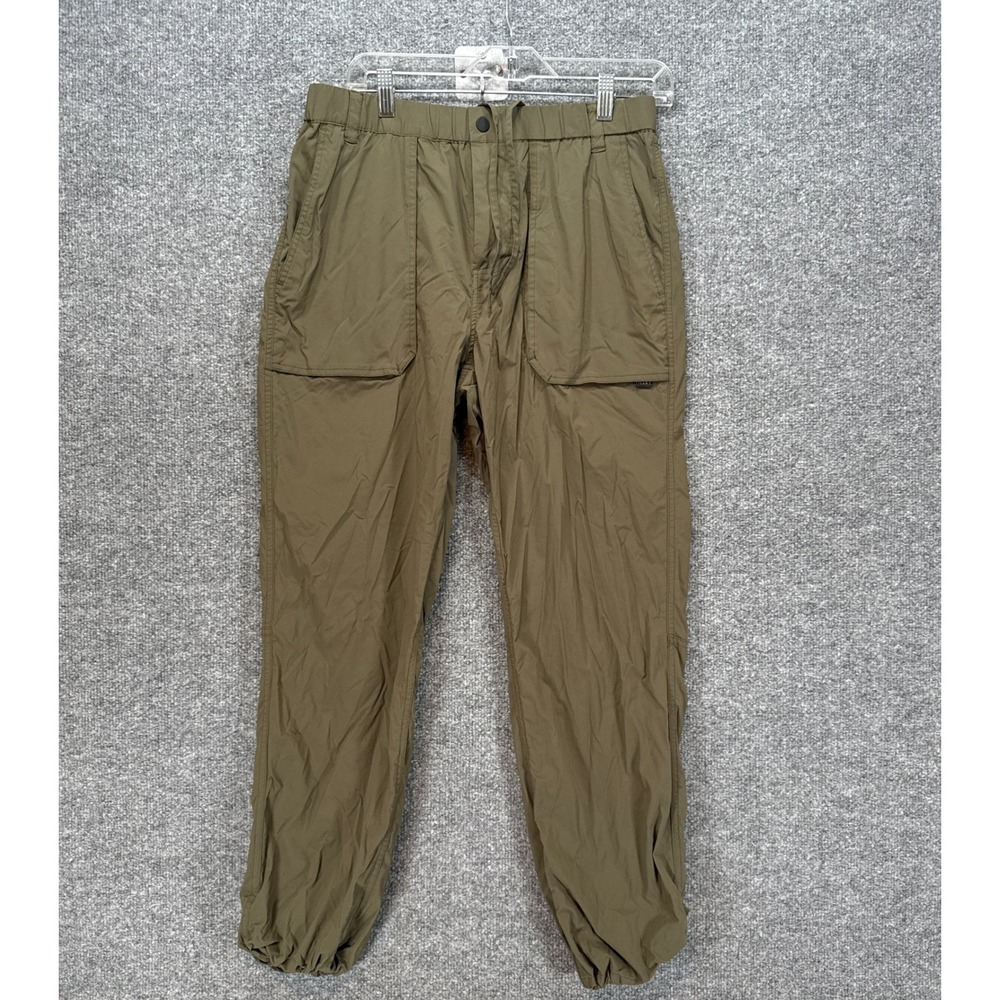 Tilley Jogger Pants Mens Medium Green Lightweight Cargo Stretch Outdoor Utility